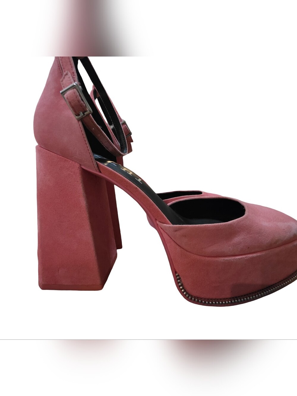 Gianni Bini Dusky Pink Suede Platform Block Heel Sandals